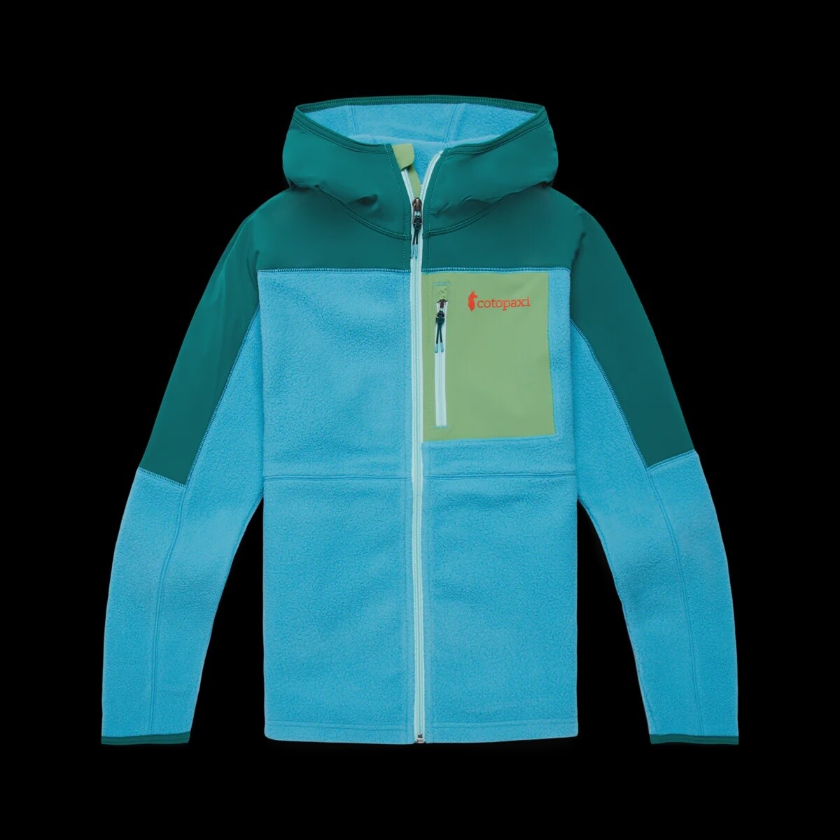Cotopaxi Abrazo Full-Zip Fleece Jacket Womens, Color: Poolside &amp; Greenery, Size: S