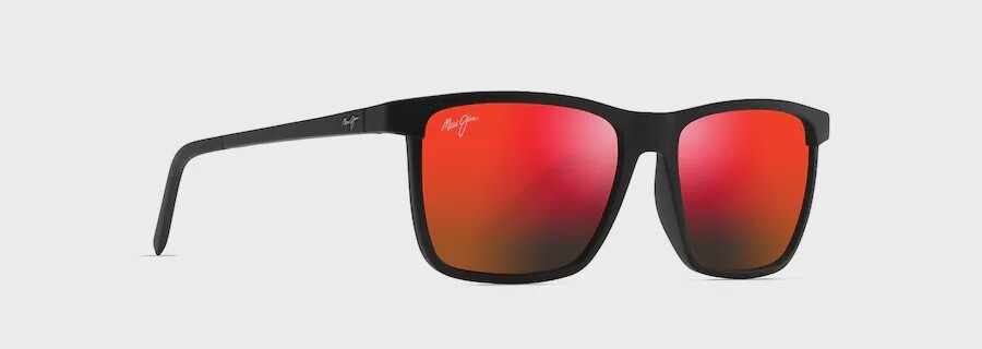 Maui Jim One Way, Color: Matte Black / Hawaii Lava, Size: O/S