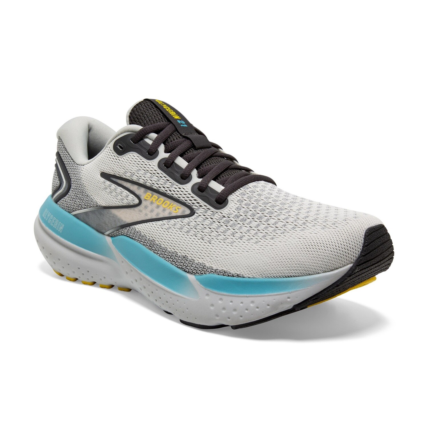 Brooks Glycerin 21 Mens, Color: Coconut/Forged Iron/Yellow, Size: 7