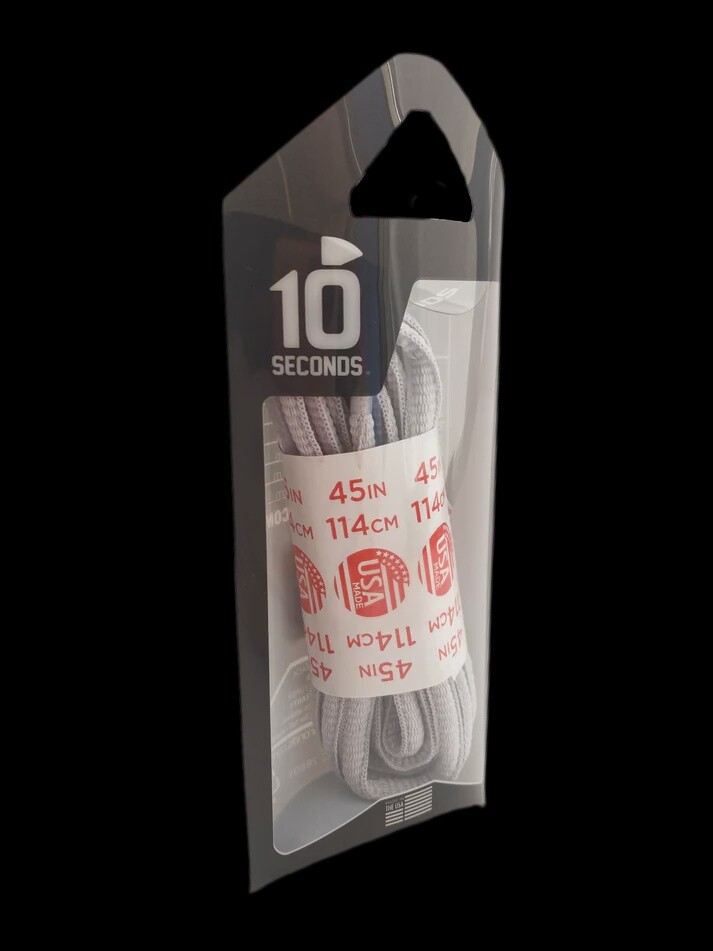 10 Seconds Athletic Oval Laces, Color: Grey, Size: 54&quot;