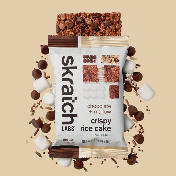 Skratch Labs Crispy Rice Cake, Flavor: Chocolate / Mallow