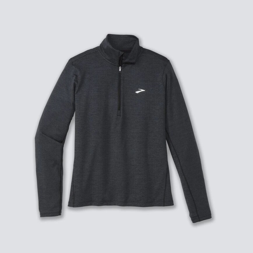 Brooks Dash 1/2 Zip 2.0 Womens, Color: Heather Black, Size: S