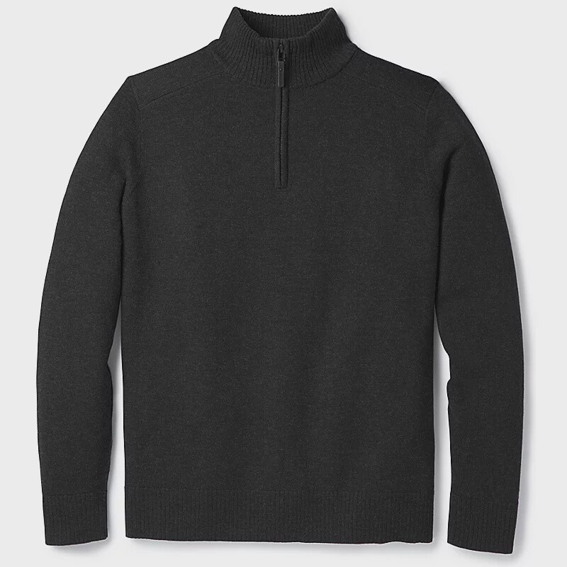 Smartwool Sparwood Half Zip Sweater Mens, Color: Charcoal Heather, Size: M