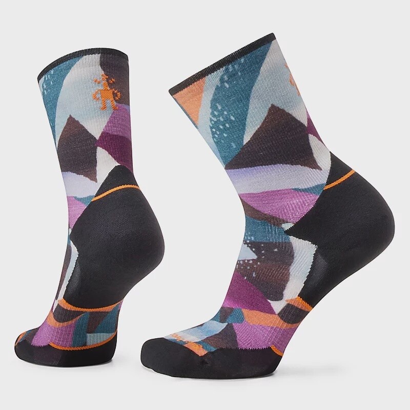 Smartwool Trail Run Targeted Cushion Mosaic Pieces Print Crew Socks Women, Color: Black, Size: M