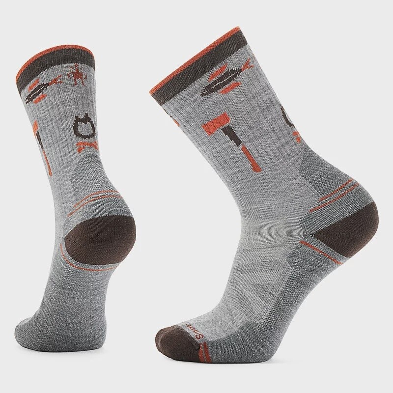 Smartwool Hike Light Cushion Camp Gear Crew Socks Mens, Color: Light Gray, Size: L