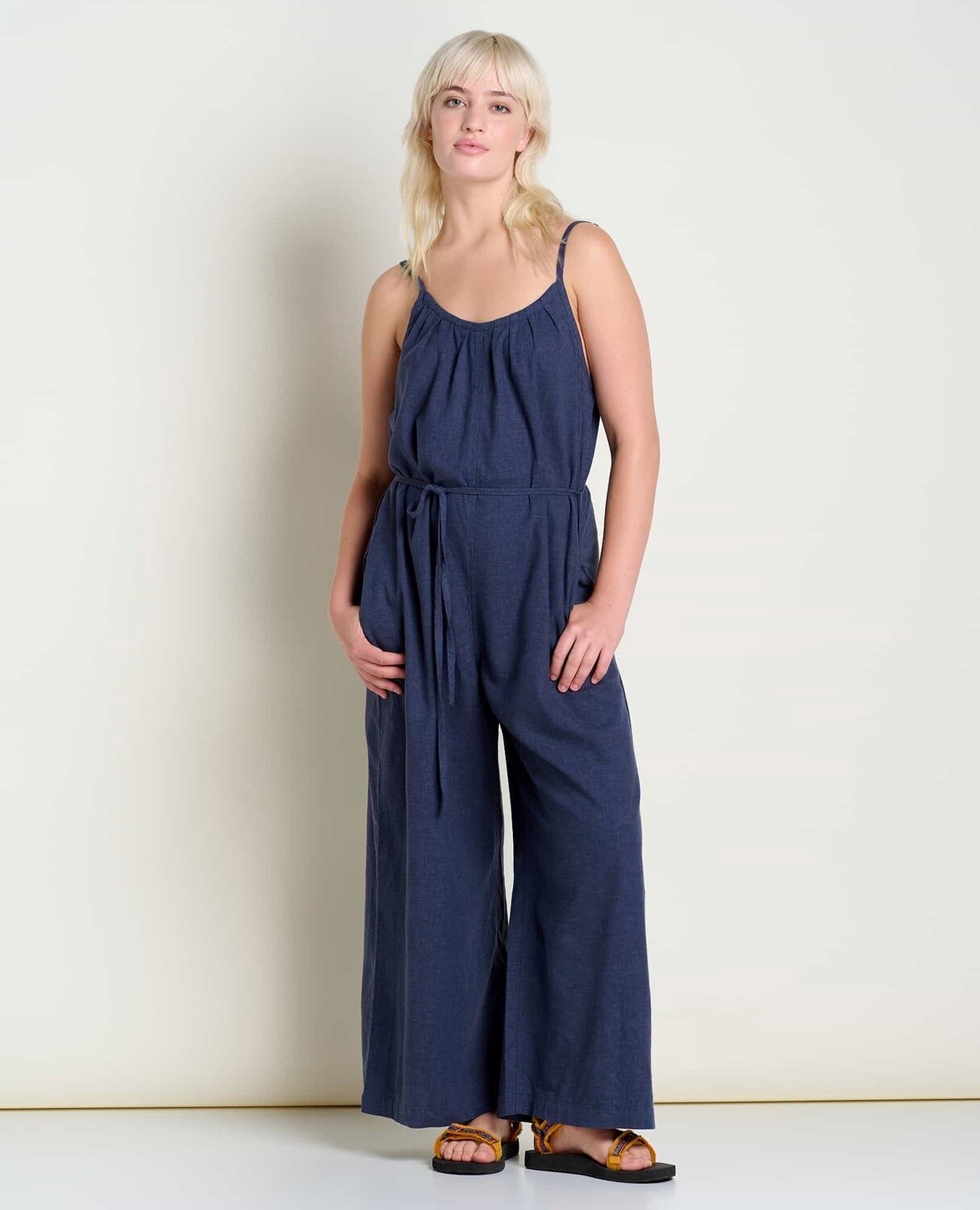 Toad &amp; Co. Taj Hemp Strappy Jumpsuit Womens, Color: True Navy, Size: S