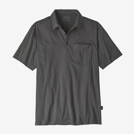Patagonia Daily Polo Mens, Color: Fathom Stripe: Forge Grey, Size: M