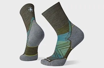 Smartwool Run Targeted Cushion Mid Crew Mens, Color: Military Olive, Size: M