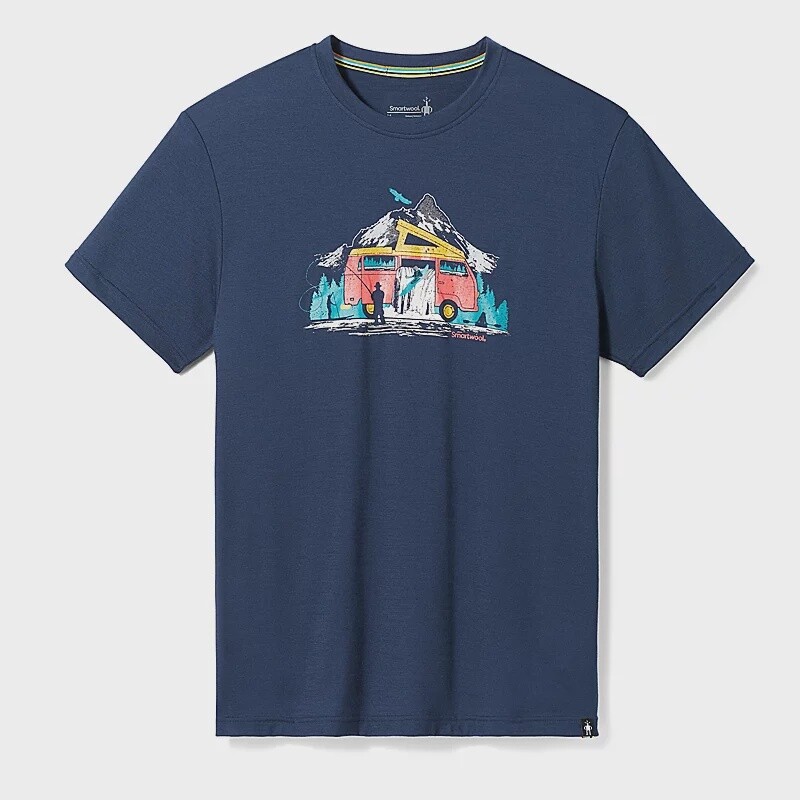 Smartwool River Van Graphic S/S Tee Mens, Color: Deep Navy, Size: S