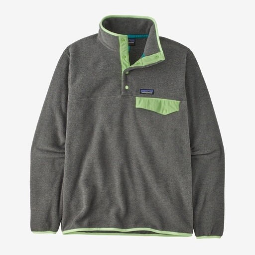 Patagonia Lightweight Synchilla Snap-T Fleece Pullover Mens, Size: Nickel / Salamander Green, Color: M