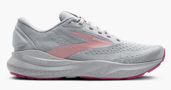 Brooks Adrenaline GTS 24 Wide Womens, Color: Alloy/White/Zephyr, Size: 6