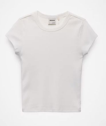 Prana Lotus Short Sleeve Tee, Color: Soft White, Size: S