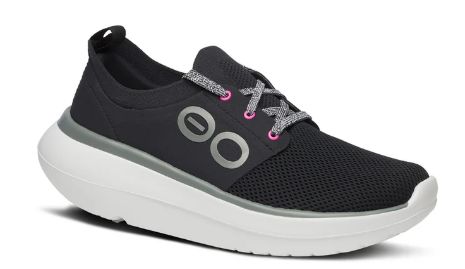 Oofos OOmy Stride Womens, Color: White/Black, Size: 6.5