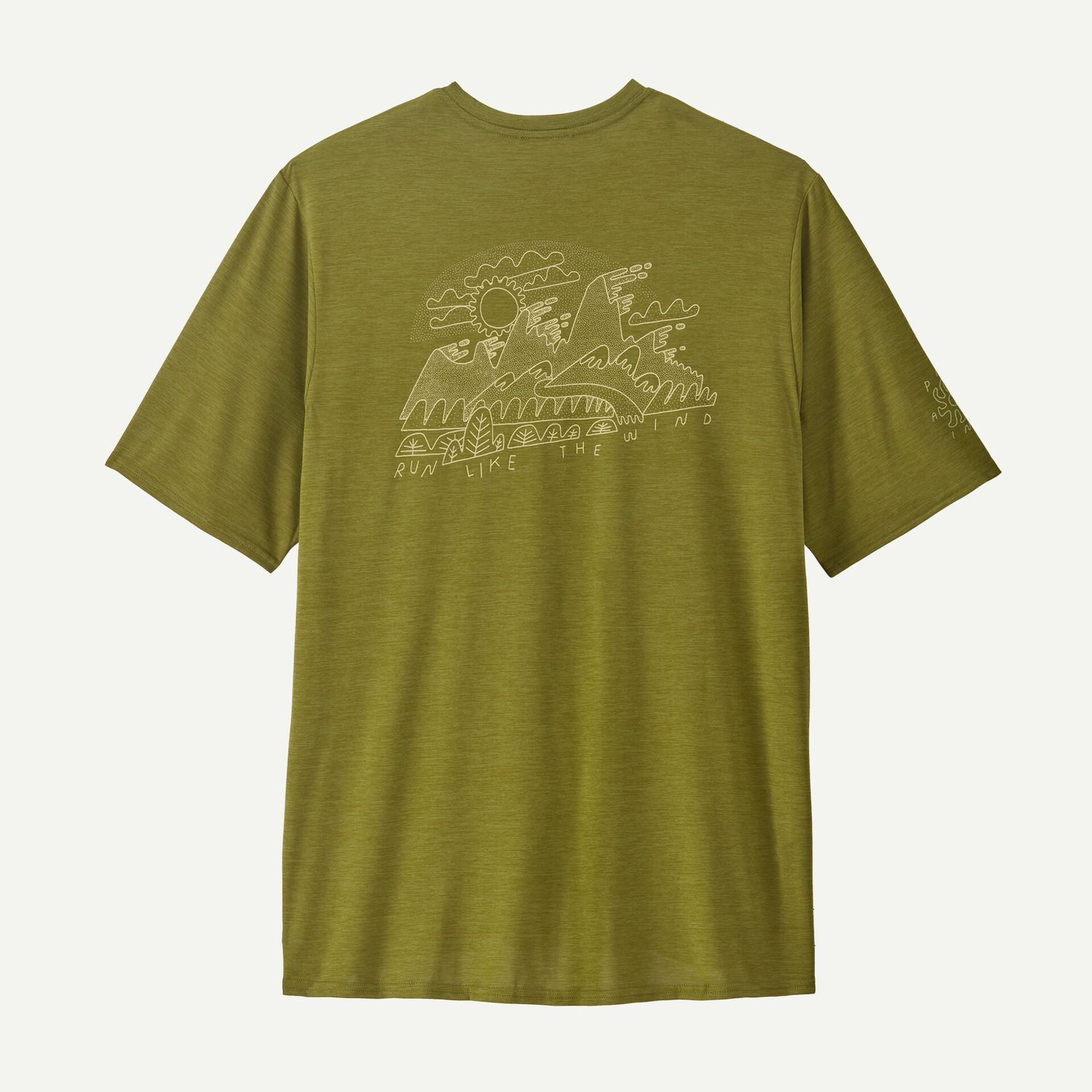 Patagonia Cap Cool Daily Graphic Shirt - Lands Mens, Color: Wind Runner: Graze Green, Size: M