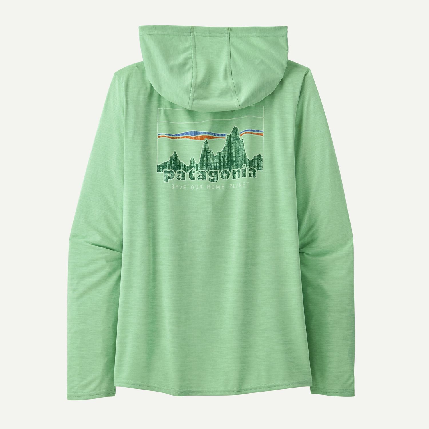 Patagonia Cap Cool Daily Graphic Hoody Womens, Color: &#39;73 Skyline: Rinsed Green X-Dye, Size: XL