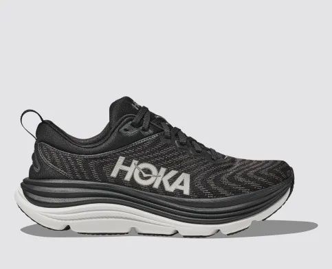 Hoka Gaviota 5 Wide Womens, Color: Black / White, Size: 6 Wide