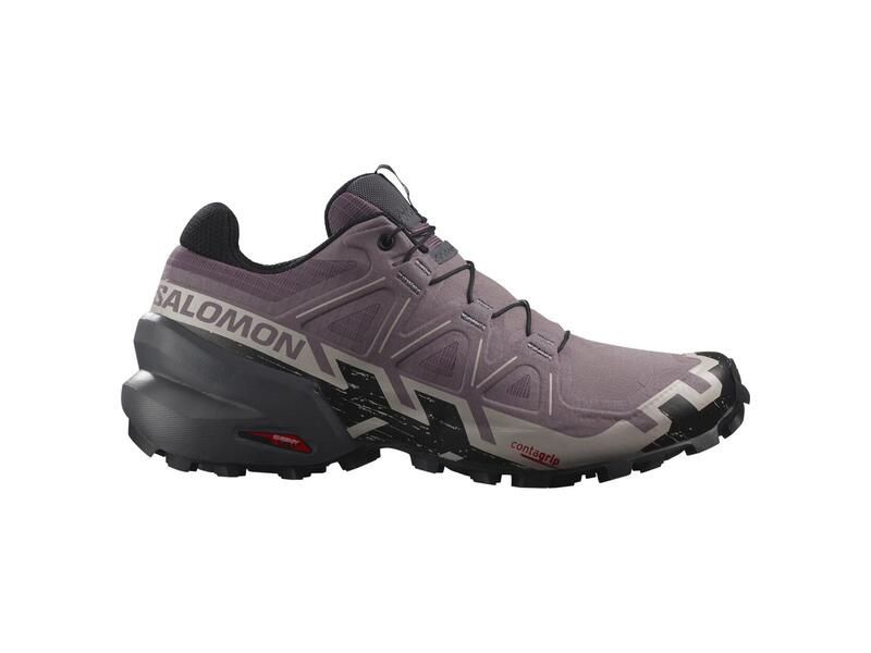 Salomon Speedcross 6 Womens, Color: Moonscape/Black/Asrose, Size: 6
