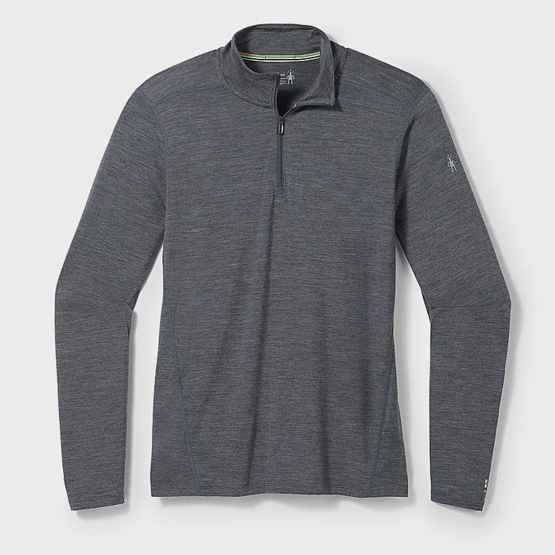 Smartwool Classic All-Season Merino Base Layer 1/4 Zip Mens, Color: Iron Heather, Size: S