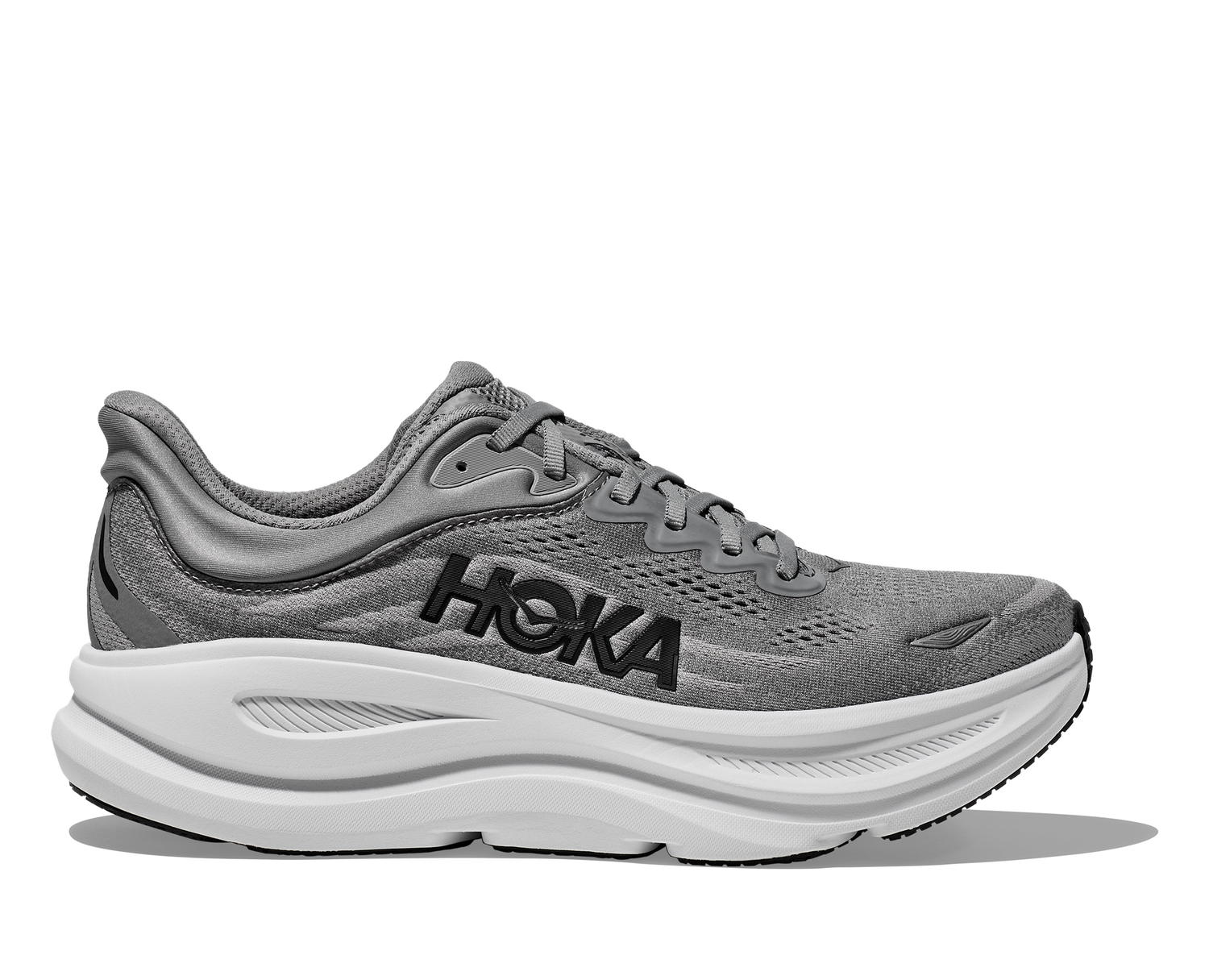 Hoka Bondi 9 Wide Mens, Color: Galactice Grey / Stellar Grey, Size: 9
