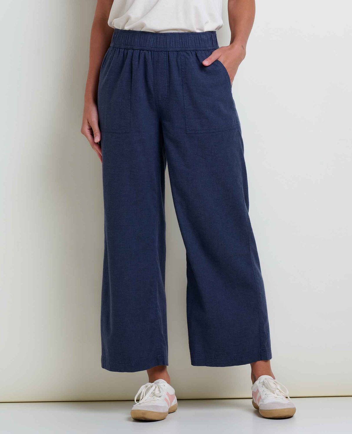 Toad &amp; Co Taj Hemp Wide Leg Pant Women, Color: True Navy, Size: S