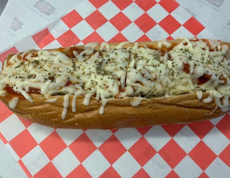 #8 "Buster" meatballs, mild provolone, mozzarella cheese
