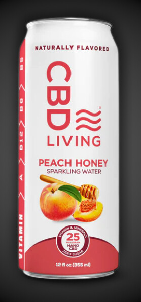CBD Living Peach Honey Sparkling Water