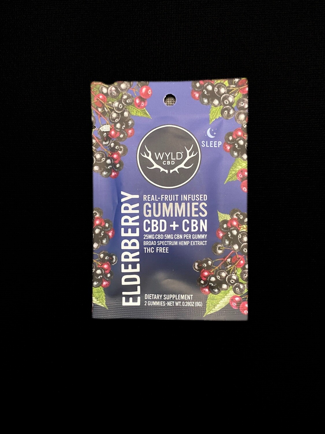 WYLD  Elderberry CBD + CBN Gummies- single