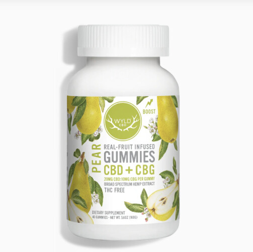 WYLD Pear CBD + CBG Gummies 40 COUNT