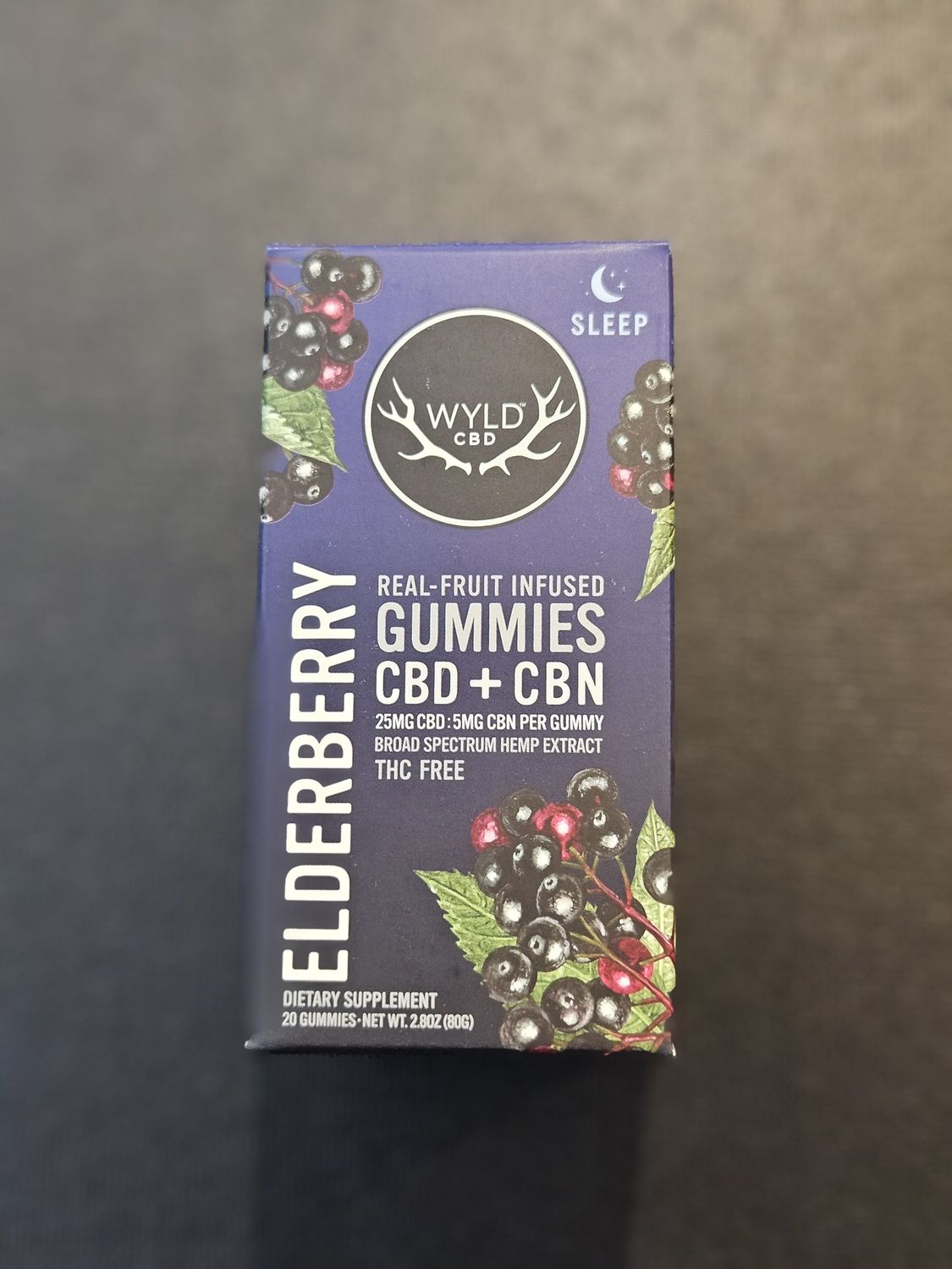 Wyld Elderberry CBD/CBN Gummy bottle- 20ct
