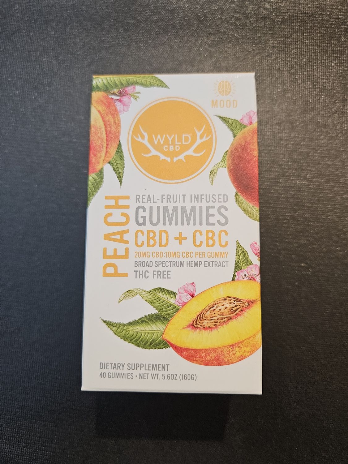 Wyld CBD/CBC Peach gummy bottle-40ct