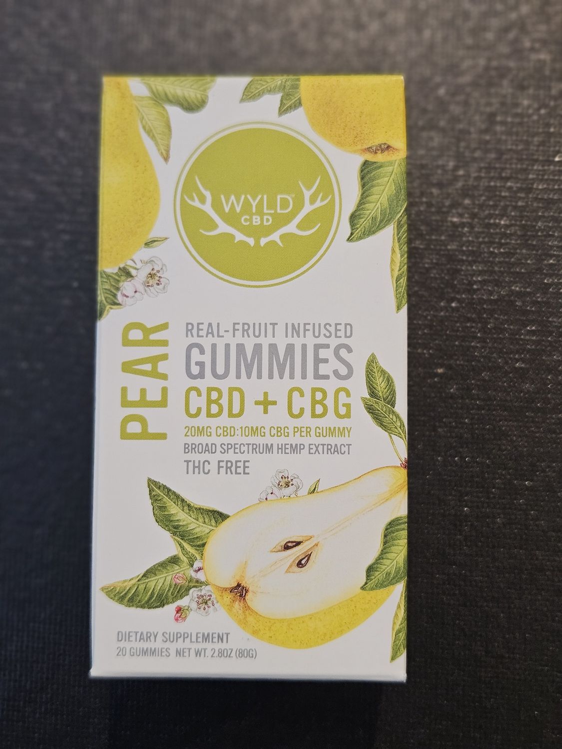 Wyld CBD/CBG Pear Gummy bottle- 20 ct