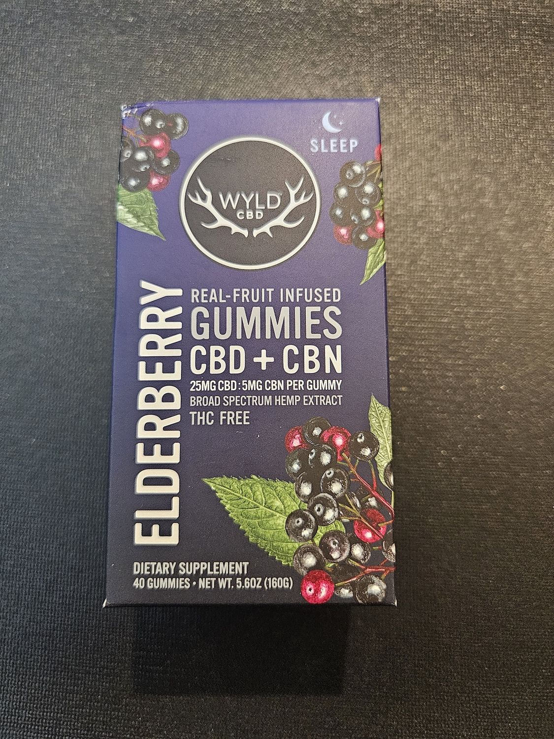 Wyld CBD/CBN Gummy bottle- Elderberry - 40ct