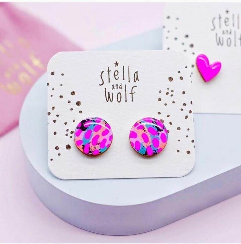Colourful Abstract Statement Studs
