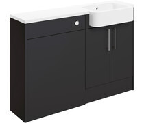 Elsie 1242mm Basin & WC Unit Pack (RH) - Matt Graphite Grey