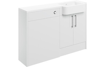Elsie 1242mm Basin & WC Unit Pack (RH) - White Gloss