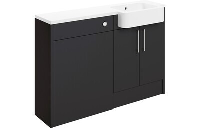 Elsie 1242mm Basin & WC Unit Pack (LH) - Matt Graphite Grey Elsie 1242mm Basin & WC Unit Pack (LH) - Matt Graphite Grey