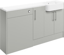 Elsie 1542mm Basin  WC & 1 Door Unit Pack (LH) - Light Grey Gloss