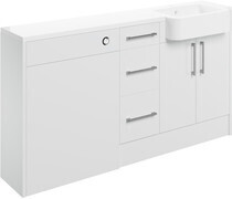 Elsie 1542mm Basin  WC & 3 Drawer Unit Pack (LH) - White Gloss