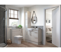 Elsie 2200x330mm Tall End Panel - Light Grey Gloss