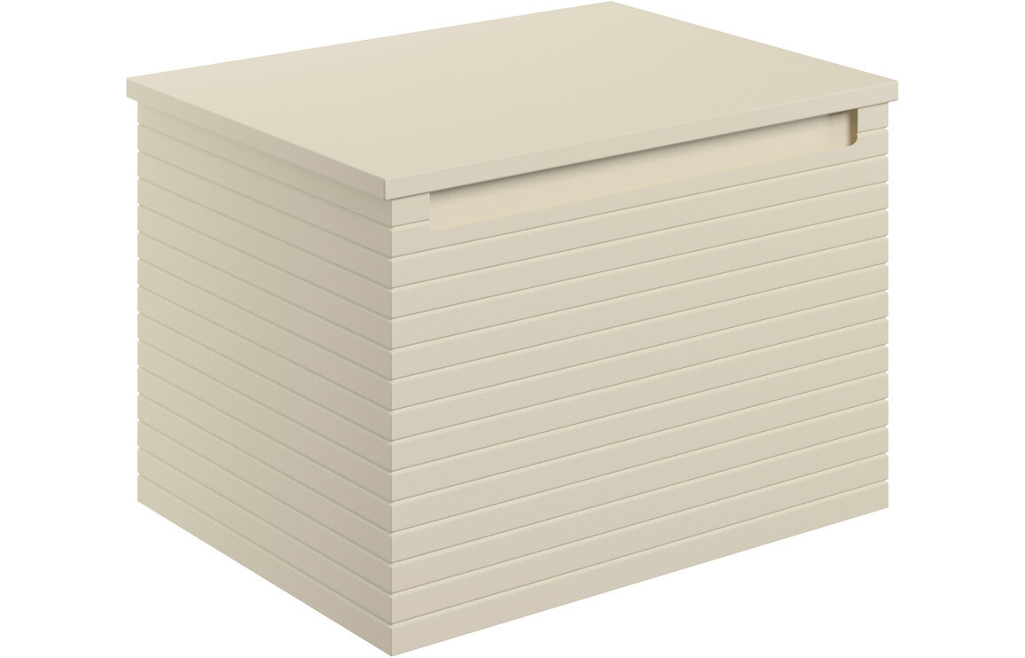Esme 600mm Wall Hung 1 Drawer Basin Unit & Worktop - Matt Cotton