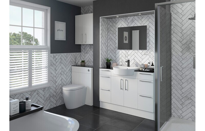 Elsie 900x330mm Base End Panel - White Gloss