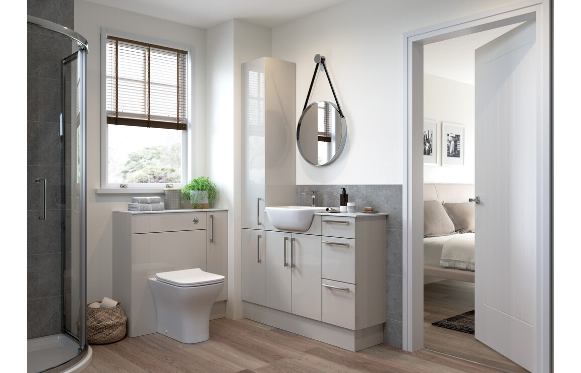 Elsie 900x330mm Base End Panel - Light Grey Gloss