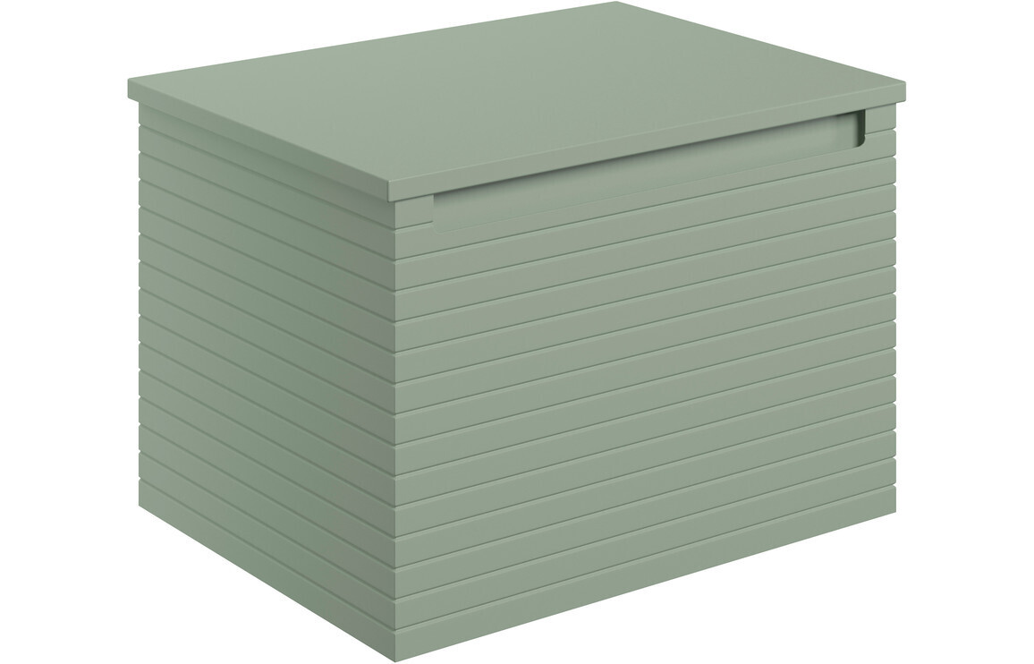Esme 600mm Wall Hung 1 Drawer Basin Unit & Worktop - Matt Willow Green