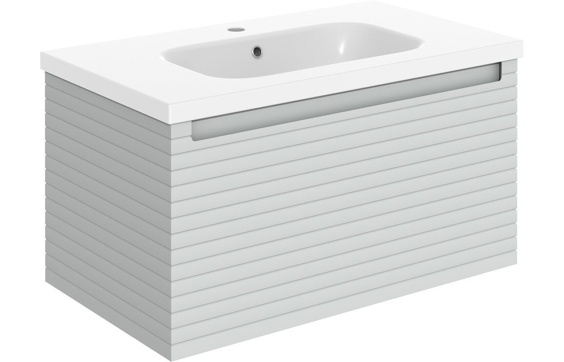 Esme 815mm Wall Hung 1 Drawer Basin Unit & Basin - Matt Mineral Grey