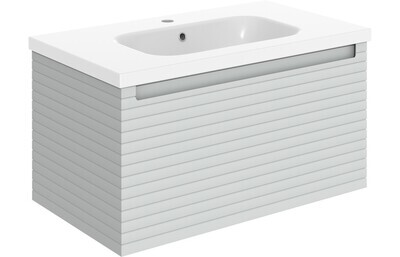 Esme 815mm Wall Hung 1 Drawer Basin Unit & Basin - Matt Mineral Grey