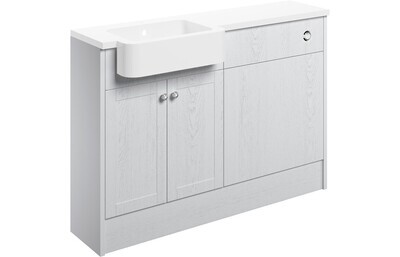 Charlotte 1242mm Basin & WC Unit Pack (Right Handed Basin) - Satin White Ash