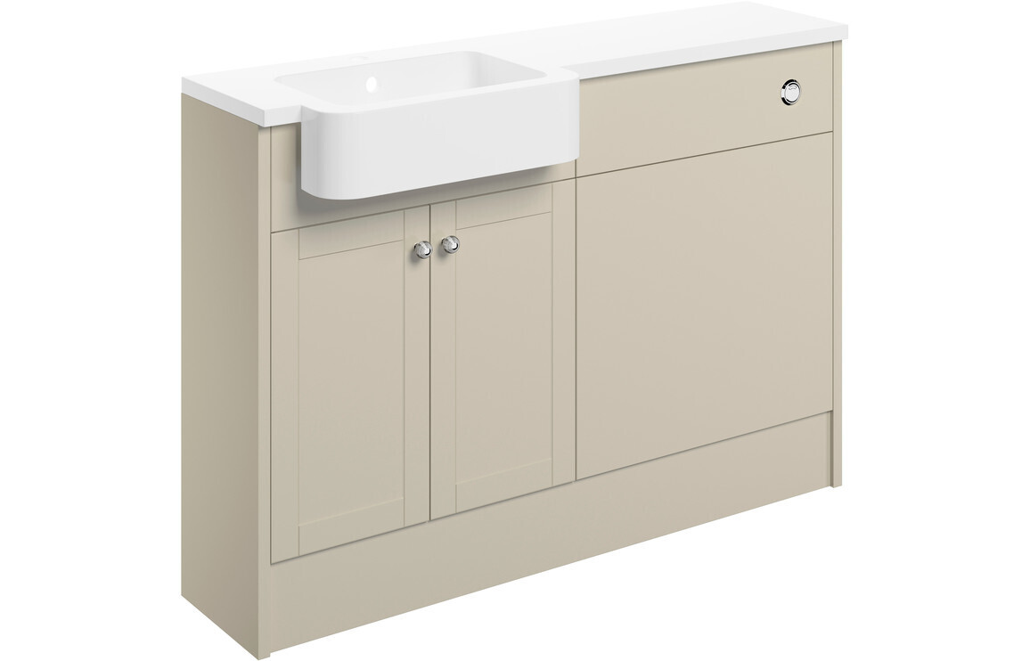 Charlotte 1242mm Basin & WC Unit Pack (Left Handed Basin) - Matt Latte