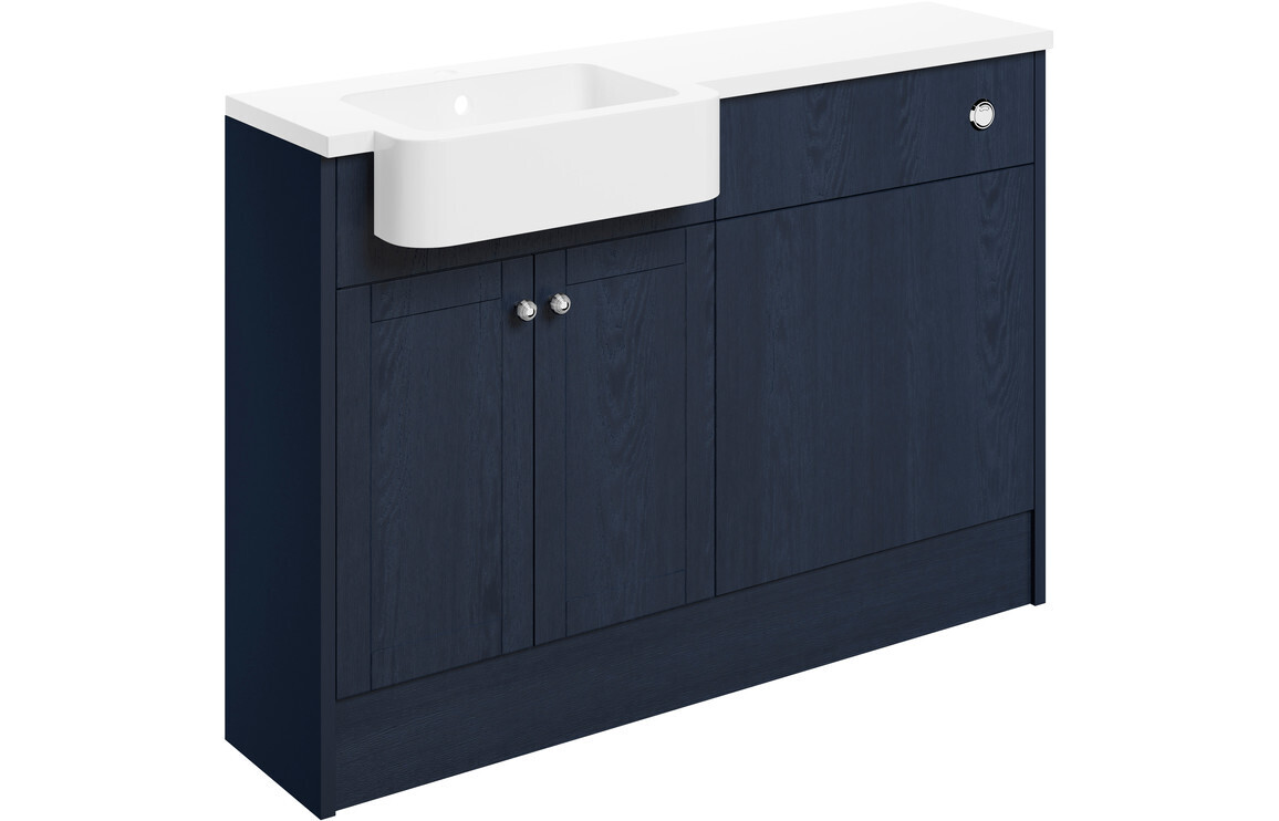 Charlotte 1242mm Basin & WC Unit Pack (Right Handed Basin) - Indigo Ash