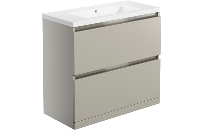 Serena 815mm 2 Drawer Floor Standing Basin Unit Inc. Basin - Latte