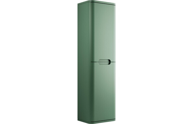 Clara 350mm 2 Door Wall Hung Tall Unit - Matt Sage Green